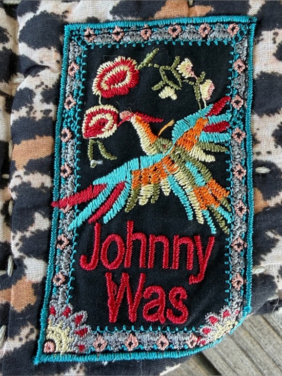 Johnny Was Quilted Single-Strap Duffle Sling Boho Travel Bag Leopard Butterfly main image 2